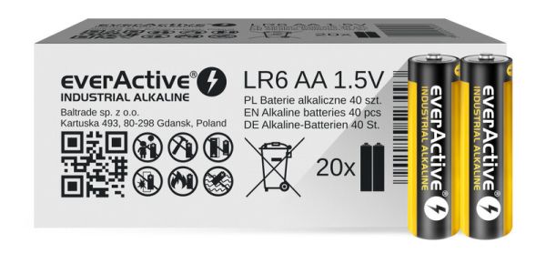 everActive Industrial Alkaline, AA - 40 Batterien