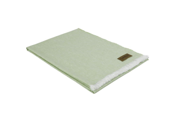 Eskimo «Pura» Plaid-Sommerdecke (130x180cm) mit Leinen - Salbei