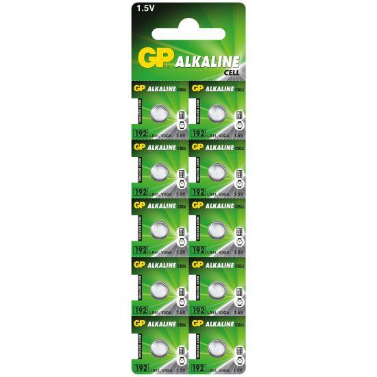 GP 192 (LR41) Alkaline - 10 Batterien (1,5 Volt Alkali)