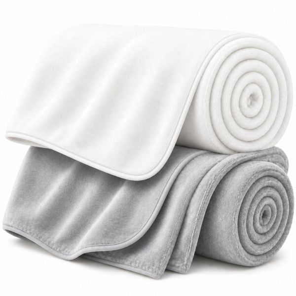 Eskimo Kuscheldecken-Set 'Cashmina Duo' - Silber & Weiss (150x200cm)