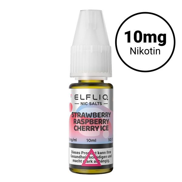 Elfbar Elfliq Nic Salts 10mg - Strawberry Raspberry Cherry Ice