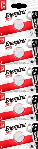 Energizer CR2025 - 5 Knopfzellen Batterien (Lithium 3 Volt)