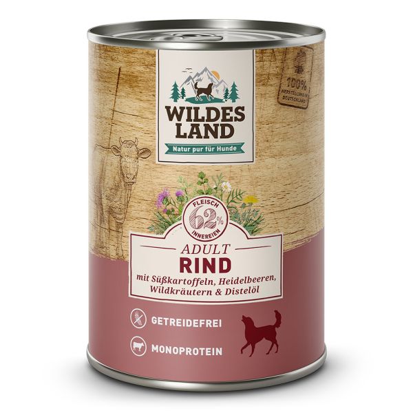 Wildes Land Rind, Adult (6x400g) - Nassfutter