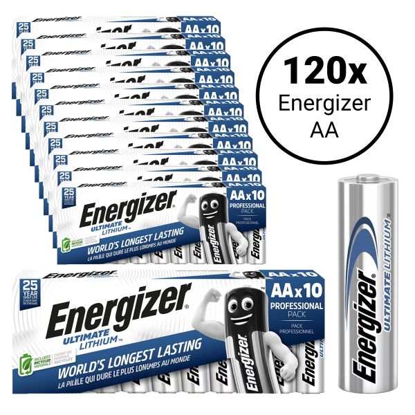 Energizer Ultimate Lithium AA (FR6) - 120 Batterien Professional Pack