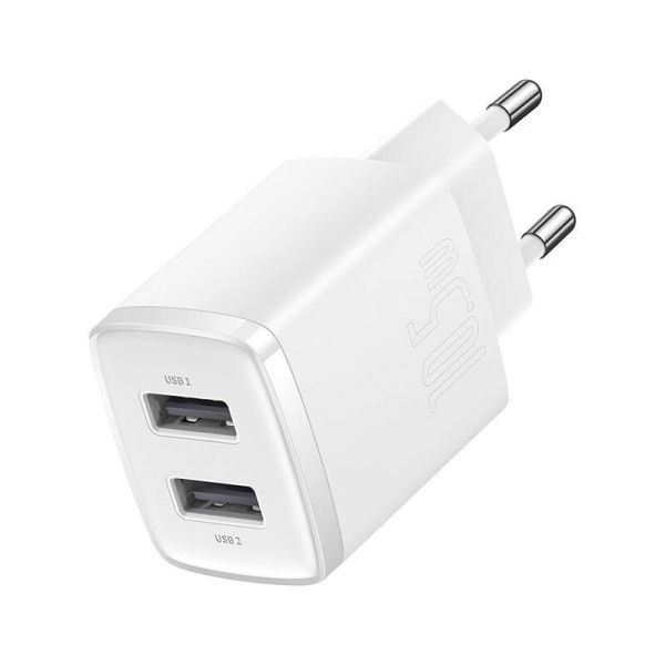 Baseus Compact Charger 2U 10.5W Weiss, 2xUSB-A - Ladegerät