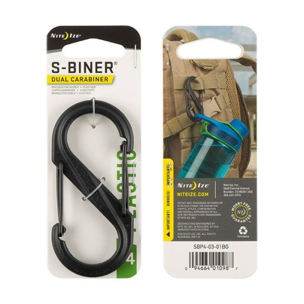 Nite Ize S-Biner #4 (Schwarz) - Kunststoff-Karabiner