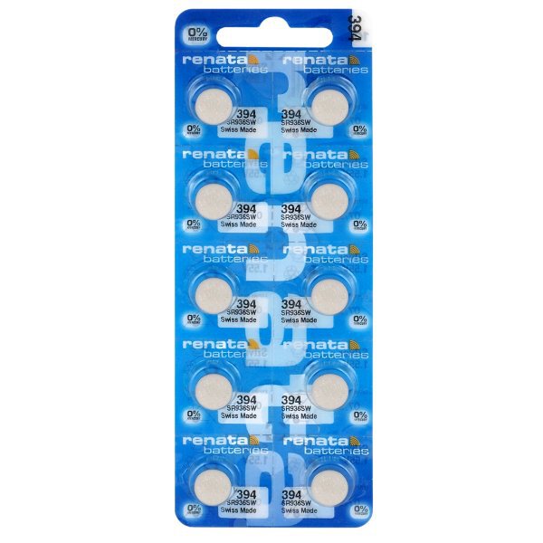 Renata 399 Lithium-Knopfzelle (SR927W) – 10 Stück, 1,55 V, Made In Switzerland | Für Uhren & Kleingeräte