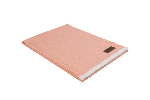 Eskimo «Pura» Plaid-Sommerdecke (130x180cm) mit Leinen - Orange