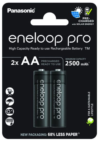 Panasonic eneloop Pro AA, 1,2 V, 2500 mAh - 2 Akku