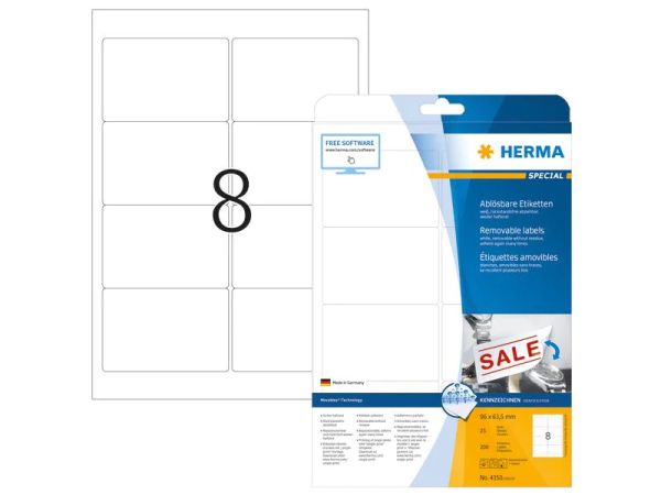 HERMA 4350, 96 x 63.5 mm - Universal-Etiketten