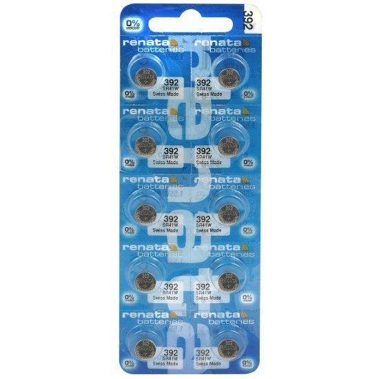 Renata 392 / SR41W - 10 Knopfzellen Batterien (Swiss Made).