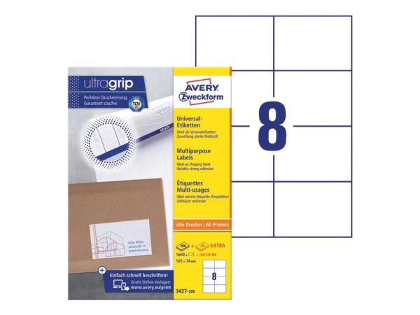 Avery Zweckform 3427-200, 105 x 74 mm - Universal-Etiketten