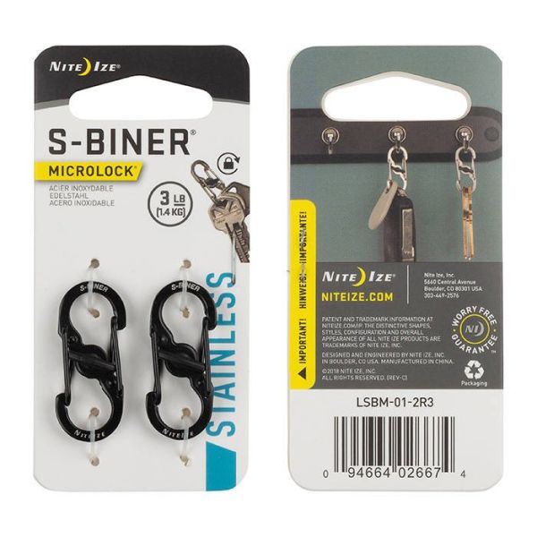 Nite Ize S-Biner MicroLock (Schwarz) - Karabiner