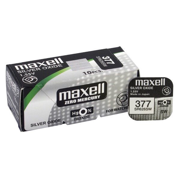 Maxell 377 / SR626SW - 10 Uhrenbatterien