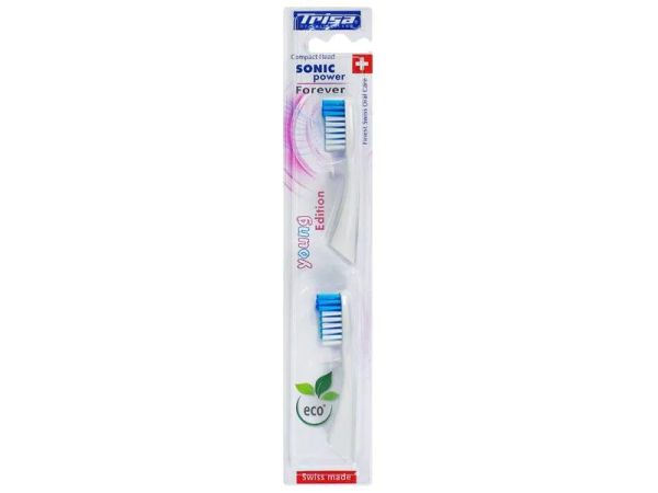 Trisa Sonic Power Young, Weiss - 2 Zahnbürsten-Aufsätze