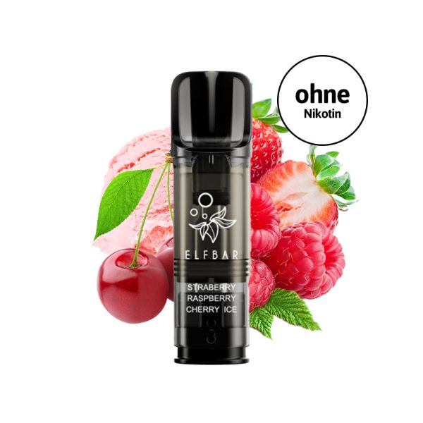 Elfbar ELFA Pro Pods (Ohne Nikotin) - Strawberry Raspberry Cherry ICE