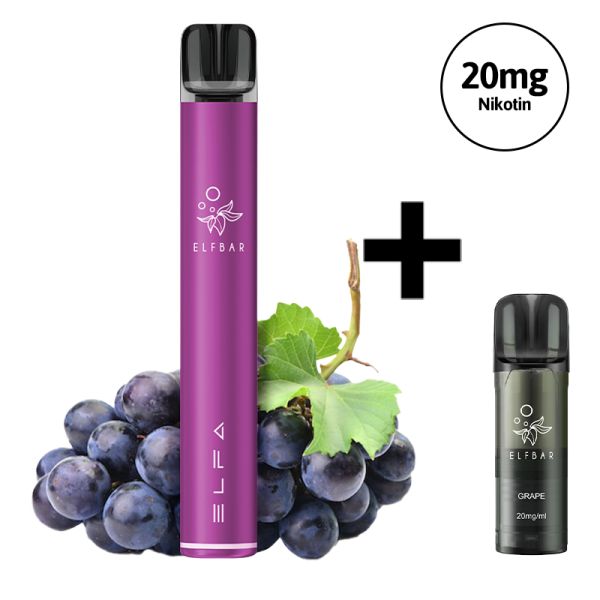 Elfbar ELFA Pro V2 Kit mit 1 Pod Grape (20mg) - Purple