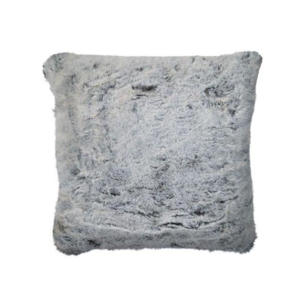 Eskimo Moscou Kissen (45x45cm) aus Webpelz (Kunstpelz) - Silber (Hellgrau)