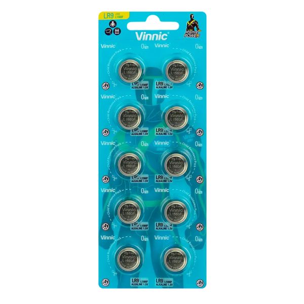 Vinnic LR9 (L1560F) - 5 Knopfbatterien (1.5 Volt Alkaline)