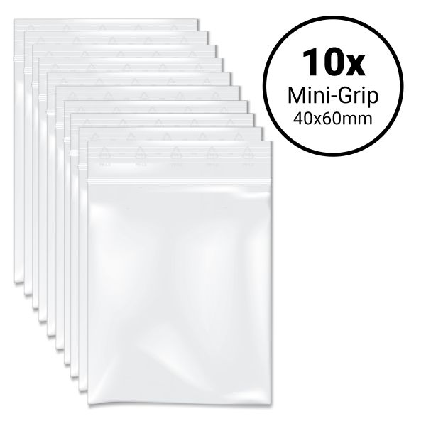Audisana Schnellverschlussbeutel 40x60 mm (Minigrip) - 10 Stück
