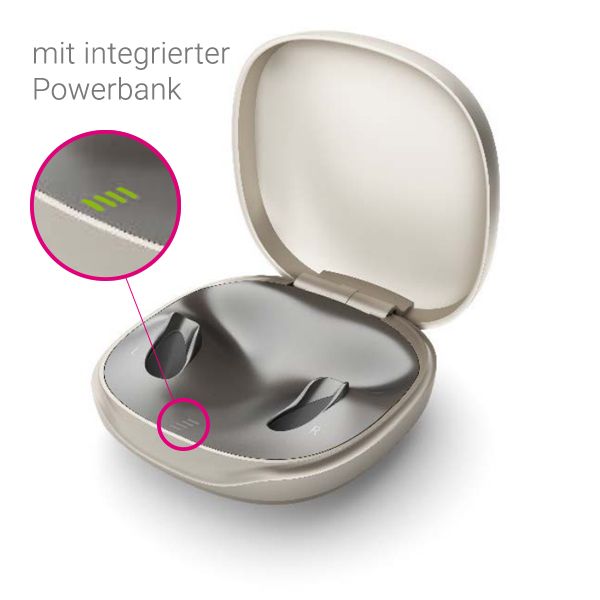 Phonak Slim Charger Go für Phonak Slim Hörgeräte - mit integrierter Akku Powerbank und Ladestandsanzeige