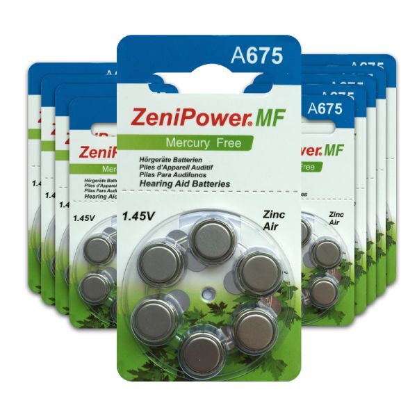 ZeniPower A675 Hörgerätebatterien