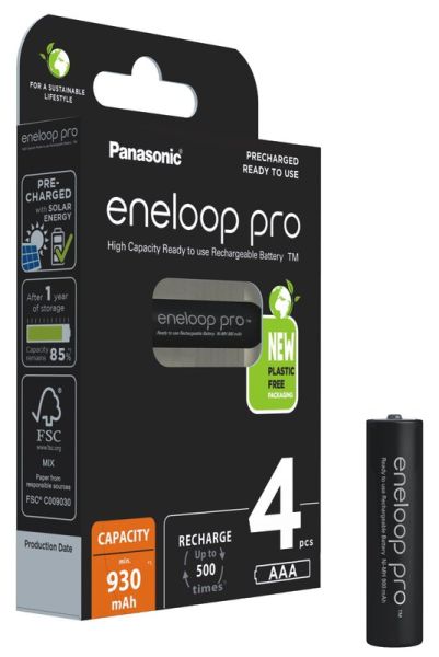Panasonic eneloop Pro AAA (HR03) 1,2V, 930 mAh - 4 Akku