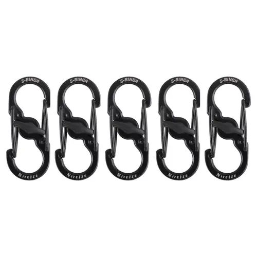 Nite Ize S-Biner MicroLock (Schwarz) - 5 Karabiner