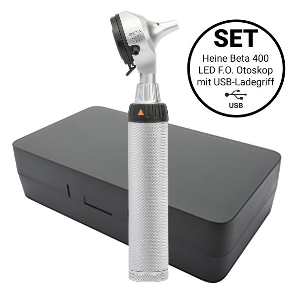 Heine Beta 400 LED F.O. Otoskop-Set (B-143.28.388) mit USB Ladegriff-Copy