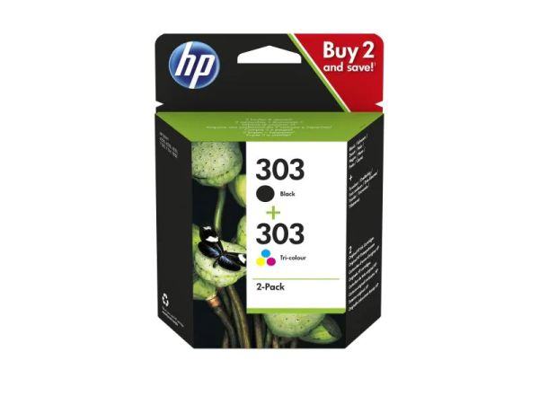 HP 303 Tintenpatrone CMYK - 2er Combopack CMYBK (Cyan/Magenta/Gelb/Schwarz) - Druckerpatrone Typ 3YM92AE