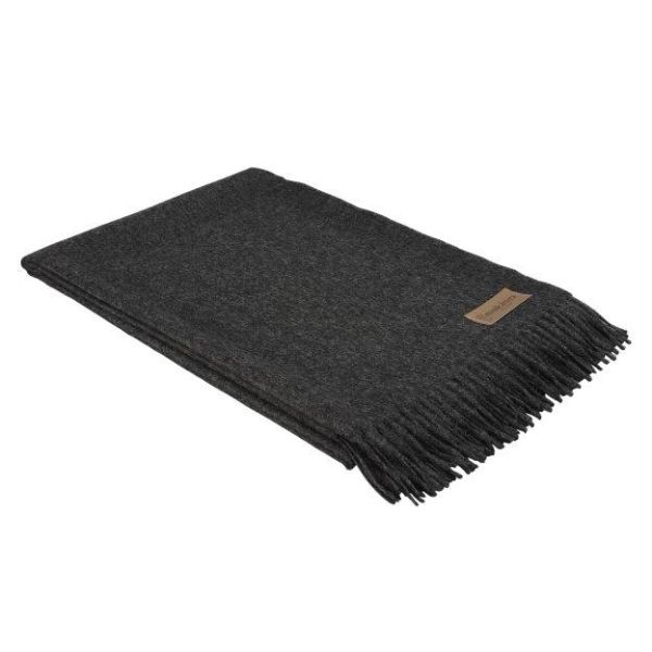 Eskimo Apus Decke (130x200cm) aus 100% Alpakawolle - Anthrazit (Grau)