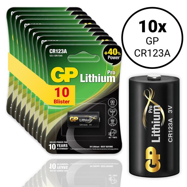 GP CR123A Pro Lithium (CR17345) - 10 Batterien 3 Volt