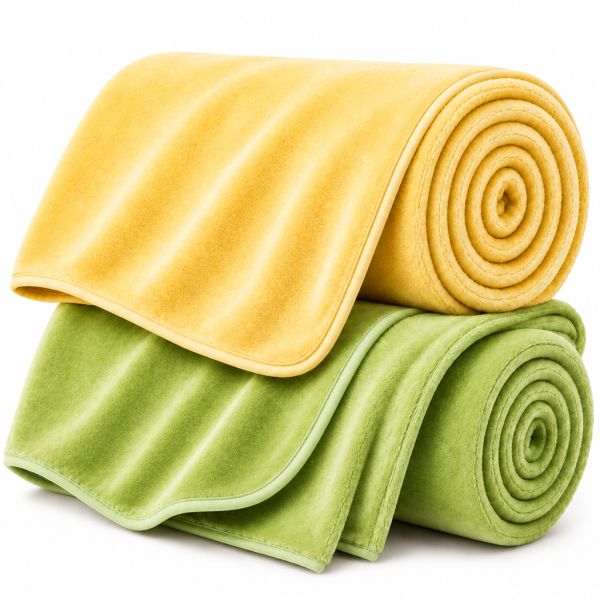 Eskimo Kuscheldecken-Set 'Cashmina Duo' - Granny & Gelb (150x200cm)