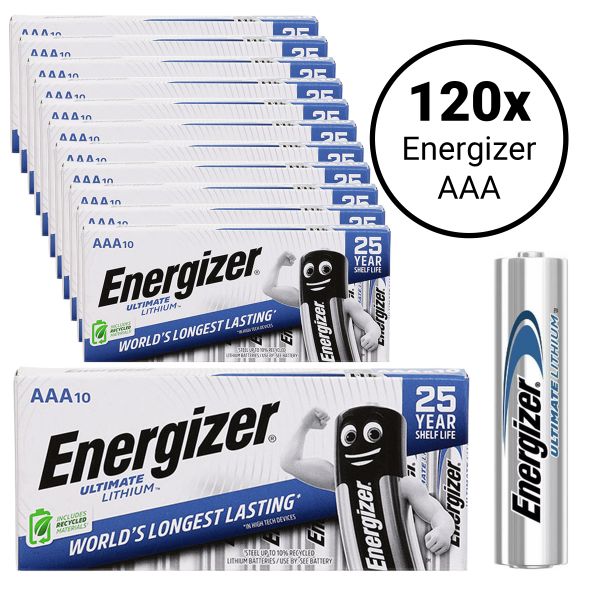 Energizer Ultimate Lithium AAA (FR03) - 120 Batterien Professional Pack