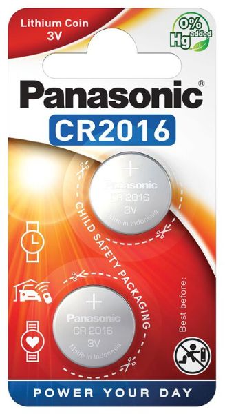 Panasonic CR2016 - 2 Knopfzellen-Batterien