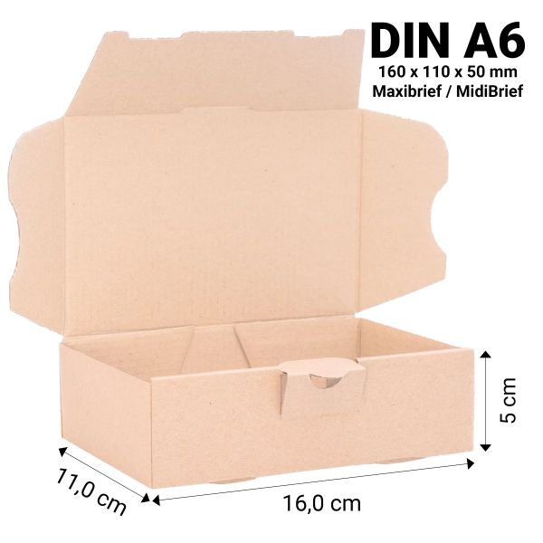 Audisana Maxibrief (Midibrief) 160×110×50 mm DIN A6 braun - 1 Stück