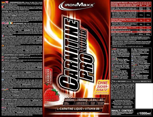 Ironmaxx Carnitine Pro Liquid (Erdbeere)