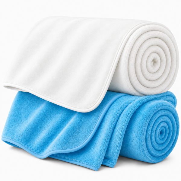 Eskimo Kuscheldecken-Set 'Cashmina Duo' - Türkis & Weiss (150x200cm)
