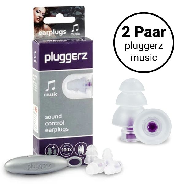 Pluggerz Uni-Fit Music (2 Paare) - Musik Gehrschutz für Festivals & Konzerte