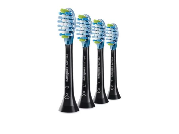 Philips C3 Premium Plaque Defence, Schwarz - 4 Zahnbürsten-Aufsätze