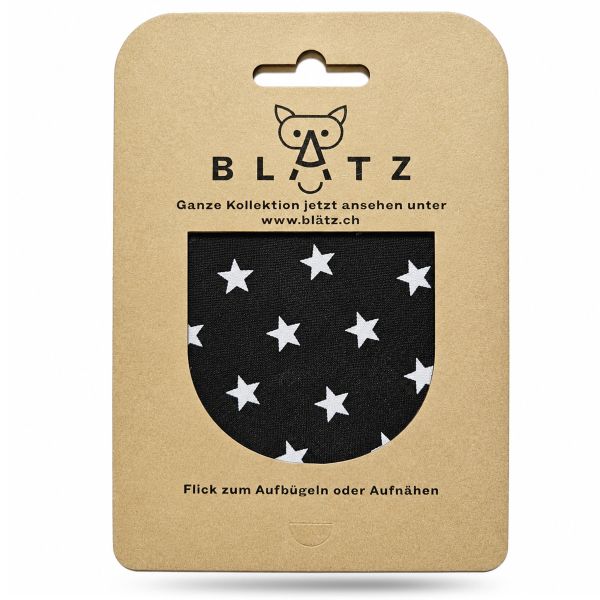 Blätz.ch Aufnäher zum Aufbügeln Schwarz & Weiss (10 x 8 cm) - Milky Way (Sterne-Motiv)