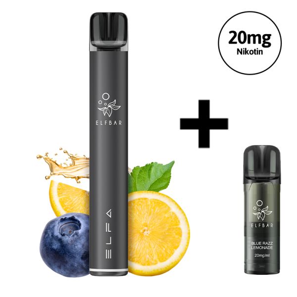 Elfbar ELFA Pro V2 Kit mit 1 Pod Blue Razz Lemonade (20mg) - Black