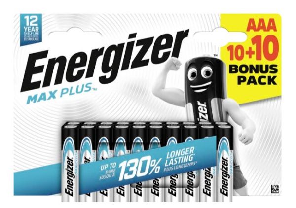 Energizer Max Plus AAA (LR03) - 20 Batterien